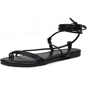 Women's Lace Up Strappy Flat Sandals Open Toe Tie Up Gladiator Dressy Sandals 11